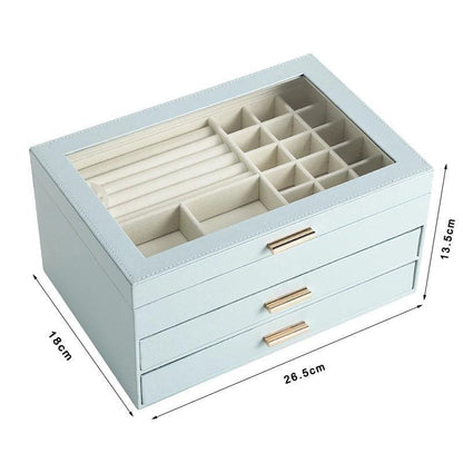 Size S/M/L Jewelry Organizer Display Travel Jewellery Case Boxes Travel Portable Jewelry Box PU Storage Organizer Earring Holder - petguardiansupplies