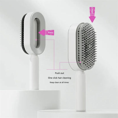 Self Cleaning Hairbrush Women Hair Brush One-key Cleaning Hair Loss Airbag Scalp Massage Comb Anti-Static Hairbrush Dropshipping - petguardiansupplies