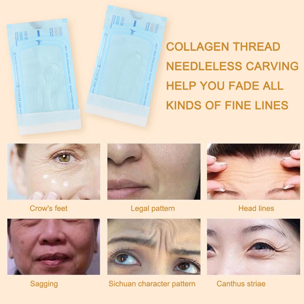 Collagen Face Lifting Thread 12pcs/Bag Essence Protein Skin Absorbed Beauty Care Products for Eye Lines - petguardiansupplies