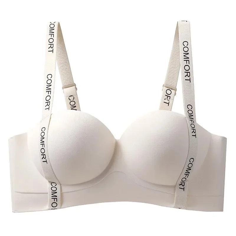 Seamless Bras Women's Gathered Small Chest Appears Large Pulled Letter Shoulder Straps Anti-expansion Breast Prevents Sagging - petguardiansupplies