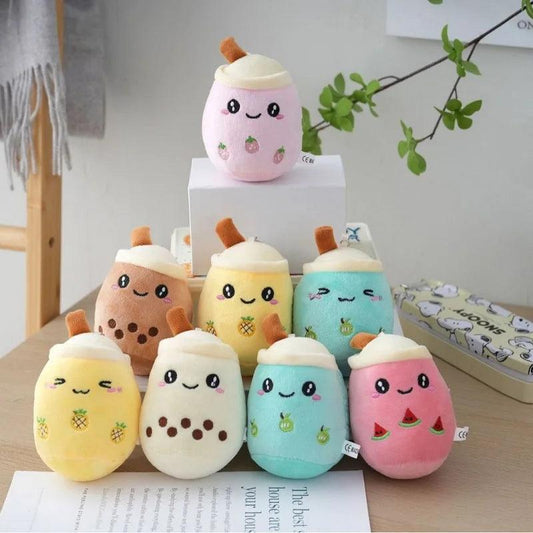 Cute Stuffed Plush Bubble Tea Food Milk Cup Plushie Pillow Mini Simulation Keychain Pendant Soft Plush Doll Toys Gifts for Kids - petguardiansupplies