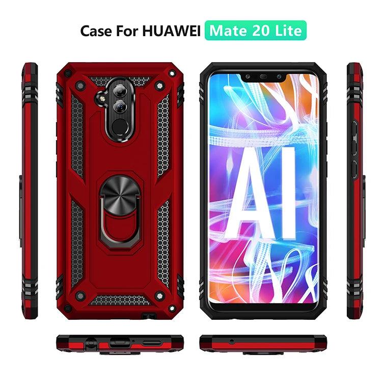 for Mate 20 Lite Cover Case for Huawei Mate 20 Lite Case Armor Military Shockproof Ring Holder Magnet Phone Case Fundas - petguardiansupplies