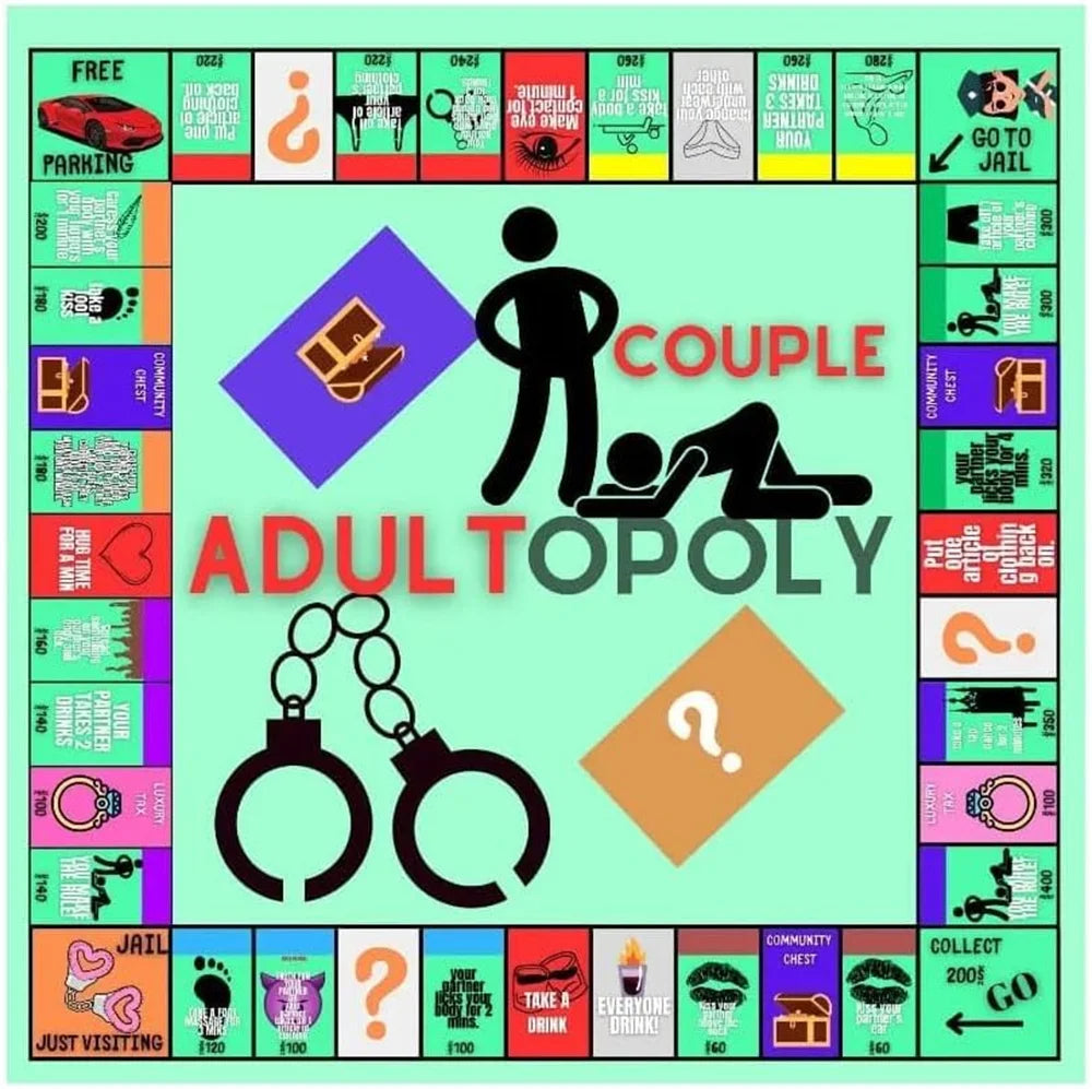 Adultopoly Board Game Couple Board Game Couples Games for Adults Board Games for Adults Relationship Card Game Bedroom Games - petguardiansupplies