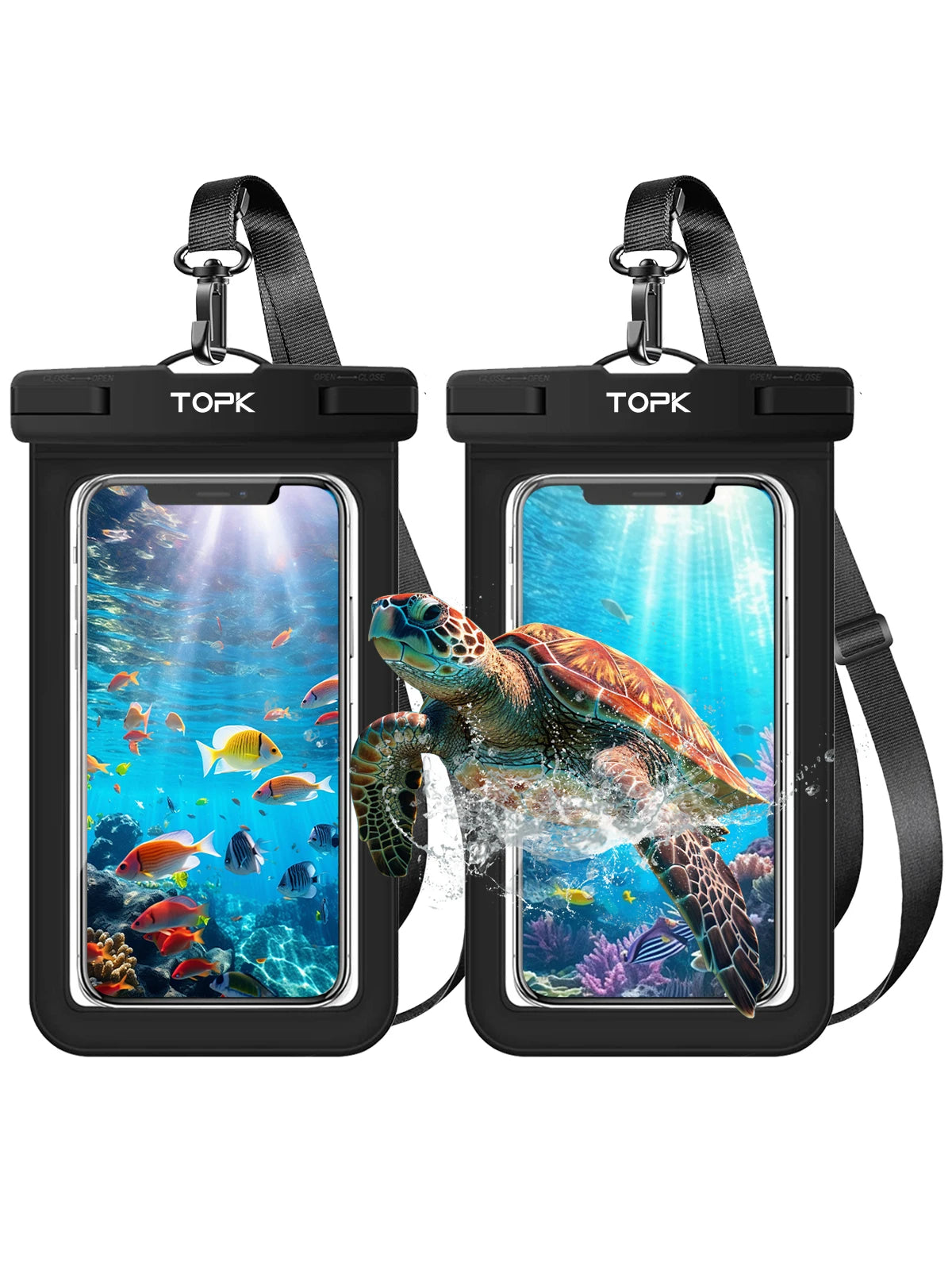 Waterproof Phone Pouch Case IPX8 Protective Cover with Clip Strap for Swimming Dry Bag Suitable for iPhone 15 Up to 7” - petguardiansupplies