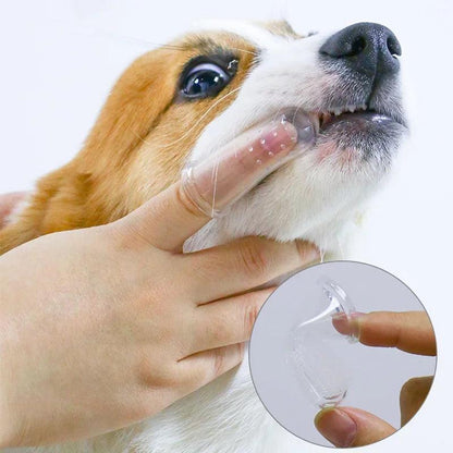 Super Soft Pet Finger Toothbrush Teddy Dog Brush Bad Breath Tartar Teeth Care Tool Dog Cat Cleaning Silicagel Pet Supplies - petguardiansupplies