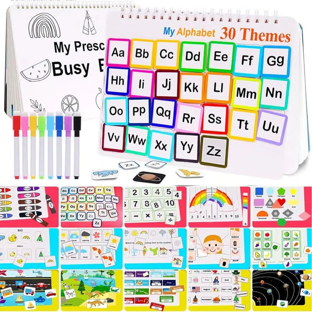 My Preschool Busy Book Montessori Busy Book Early Educational Learning Toys for Toddlers Birthday Christmas Gifts for Kids - petguardiansupplies