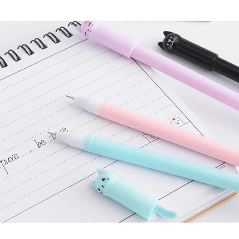 6PCS/set Kawaii Cat Gel Pen 0.38mm Creative Cute Neutral Ink Pen Children Gift School Office Writing Supplies Stationery - petguardiansupplies