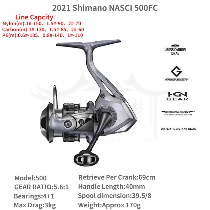 2021 Shimano NASCI FC 500 C2000 2500 2500HG 2500SHG C3000 C3000HG 4000 4000XG C5000XG Spining Fishing Reel Saltwater Fishing - petguardiansupplies