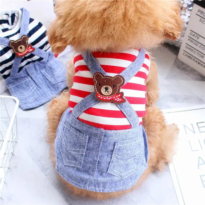 Cute Pets Clothes For Yorkshire Terrier Dogs Little Puppies Small Animals Breeds Striped Summer Wedding Princess Cats Dresses - petguardiansupplies