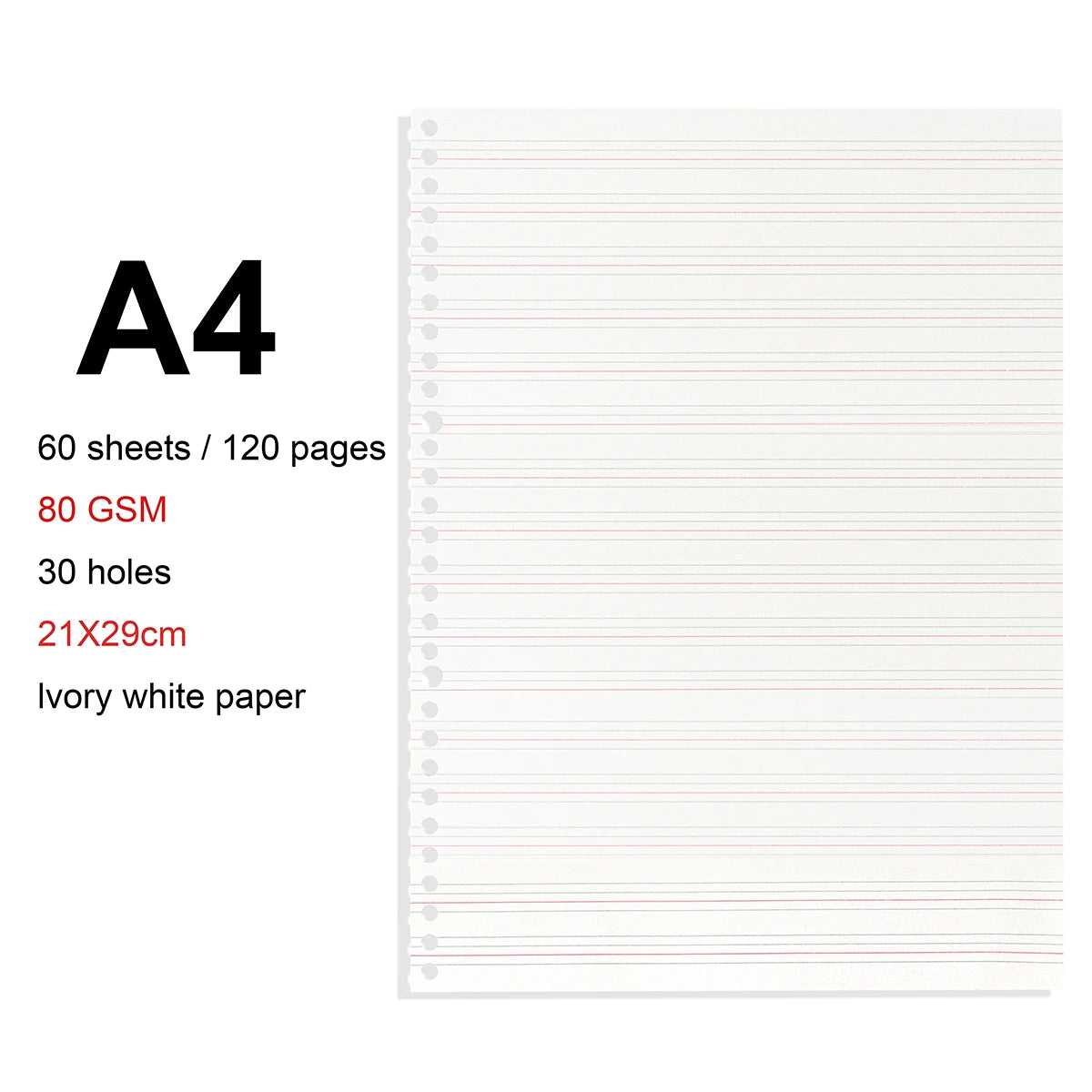 A4/B5/A5 Loose Leaf Refill Binder Notebook Blank/Line/Grid/Cornell Replacable Metal Ring Office&School Supplies Stationery - petguardiansupplies