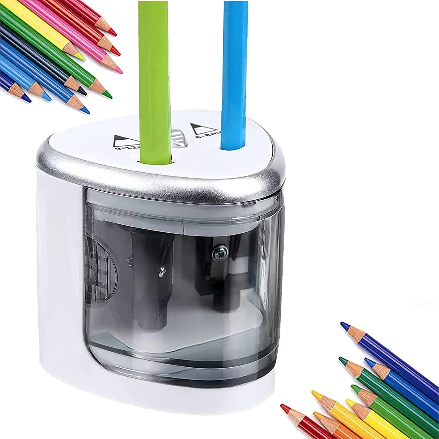 Tenwin New Two-hole Electric Automatic Pencil Sharpener Switch Pencil Sharpener Home Office School Supplies Stationery Art - petguardiansupplies