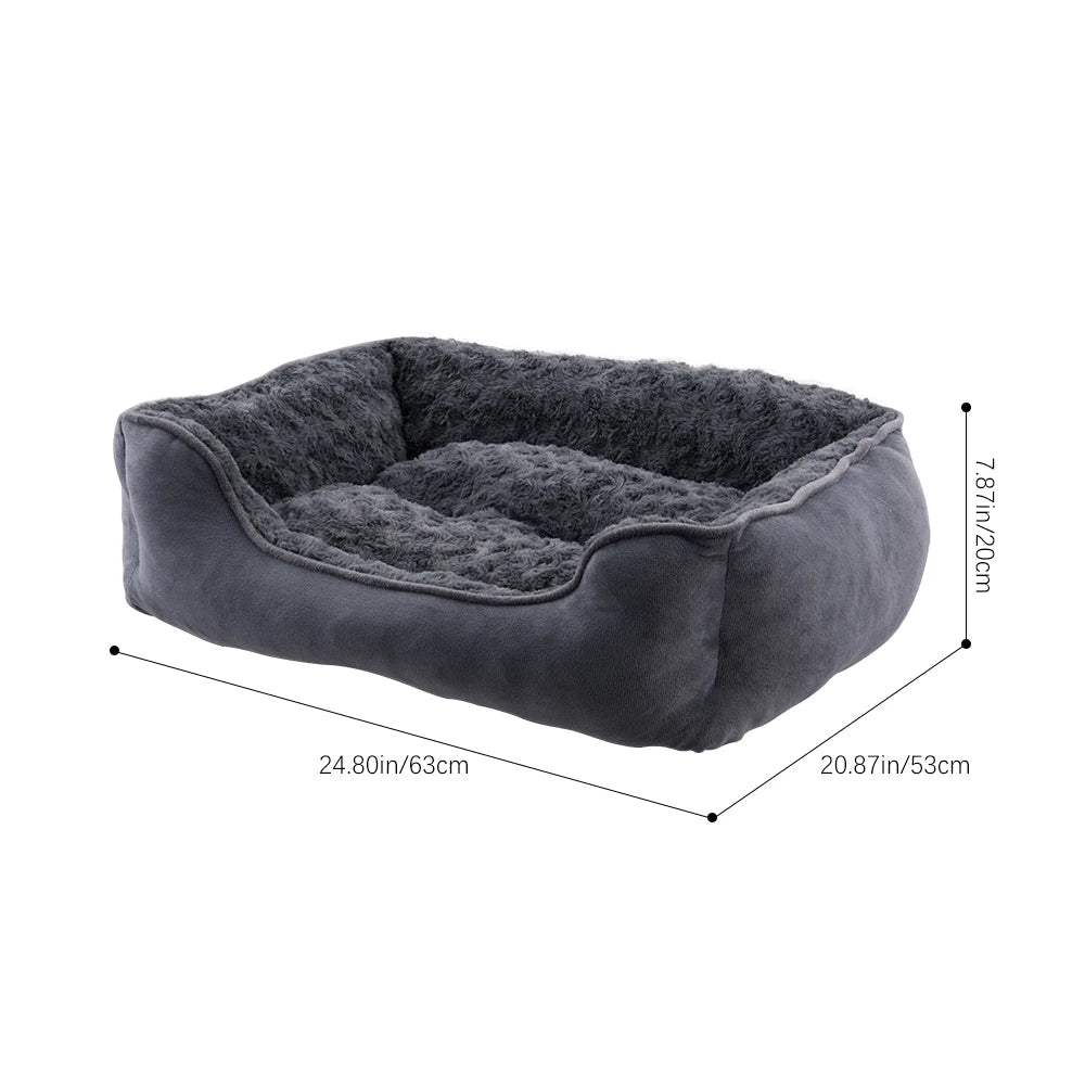 Livingandhome Soft Grey Pet Sleeping Bed for Small Medium Large  Removable Dogs Puppy Bed Pet Supplies - petguardiansupplies