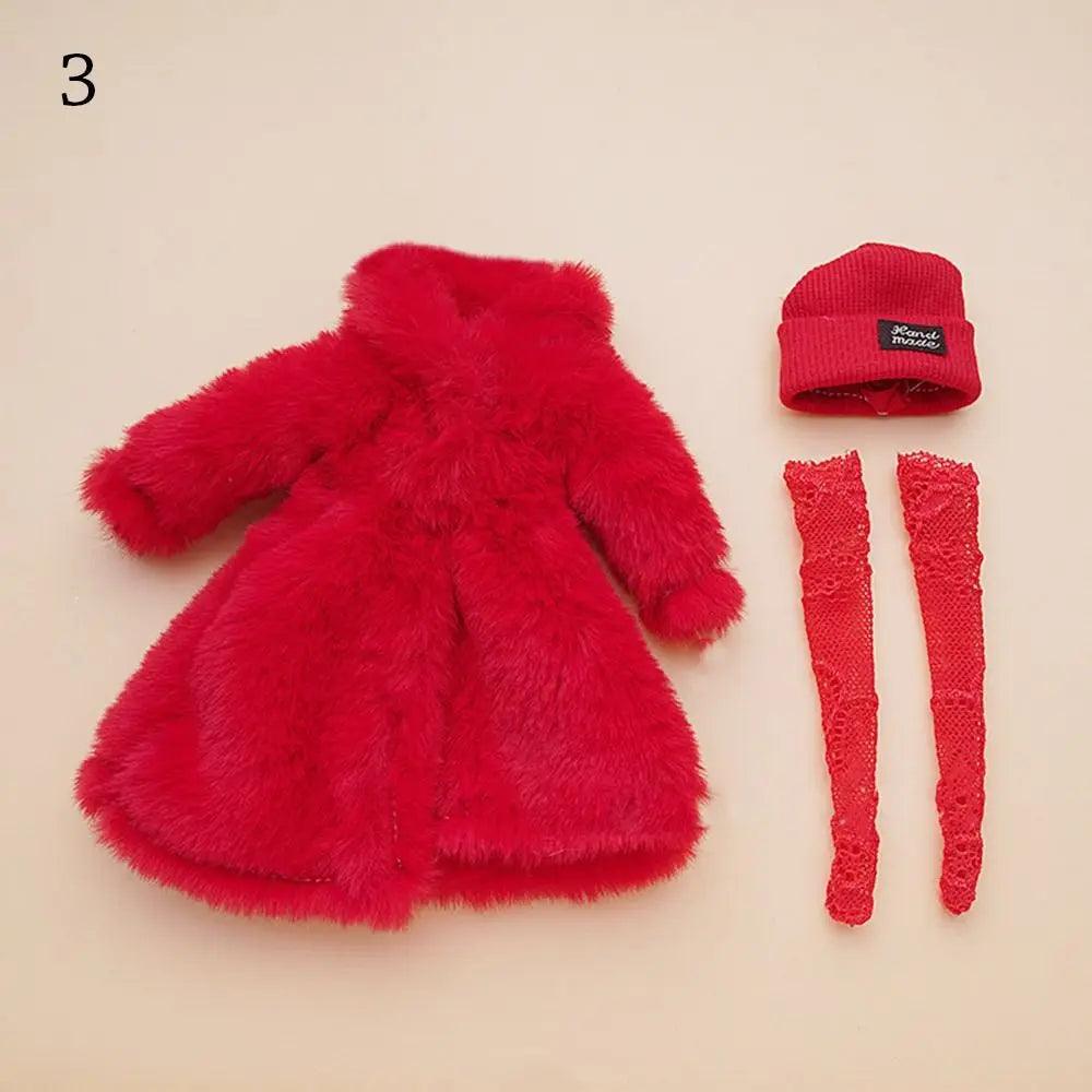 1 Set Fashion 30cm Doll Plush Overcoat Casual Wear Doll Winter Hats Socks Coat Tops for 1/6 Doll Clothes Cute Dolls Accessories - petguardiansupplies