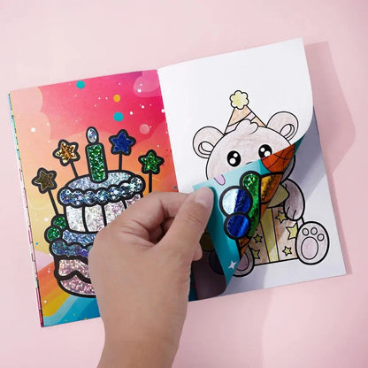 DIY Magic Transfer Painting Crafts Mini Coloring Book Foil Arts Crafts Educational Toys Children Cartoon Drawing Birthday Gifts - petguardiansupplies