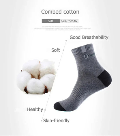 5/10 Pairs Men Bamboo Fiber Autumn Winter Men Socks Breathable Cotton Sports Sock Breathable Deodorant Business Socks Size 37-43 - petguardiansupplies