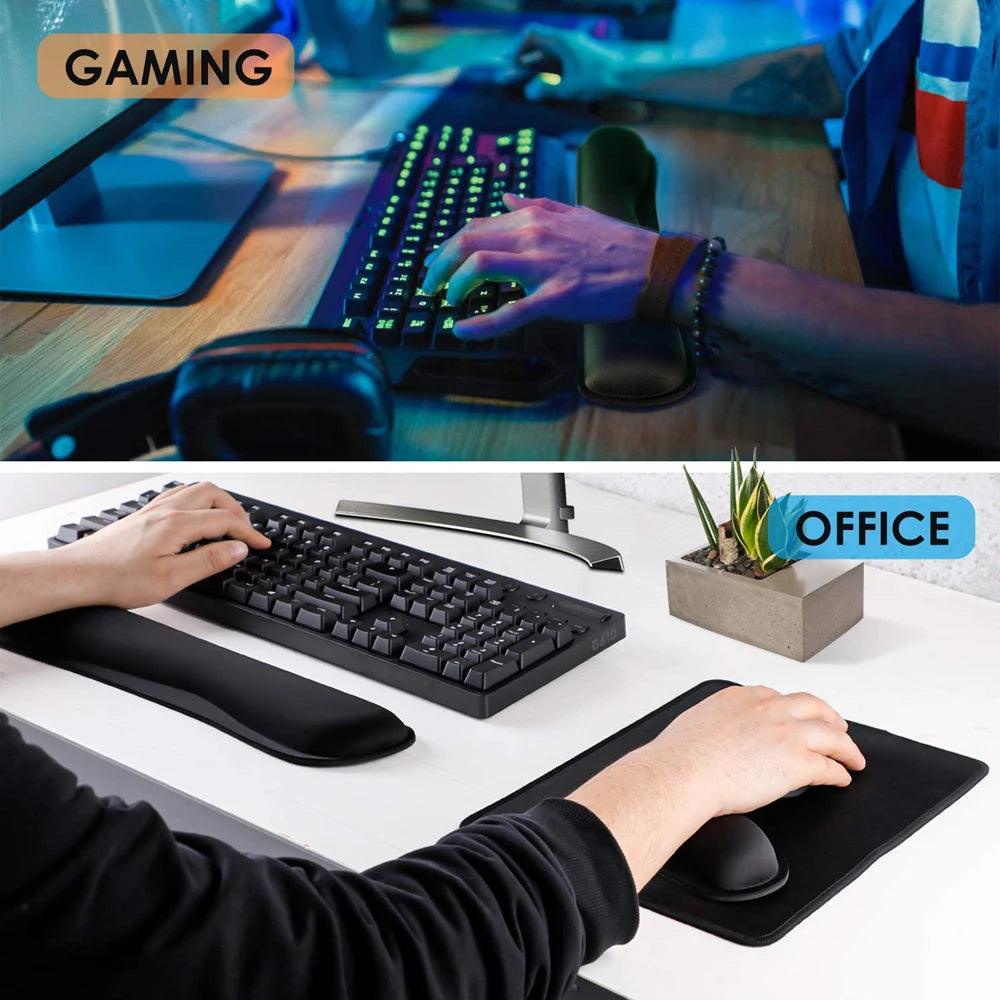 New Wrist Rest Mouse Pad Memory Foam Superfine Fibre Wrist Rest Pad Ergonomic Mousepad for Typist Office Gaming PC Laptop - petguardiansupplies