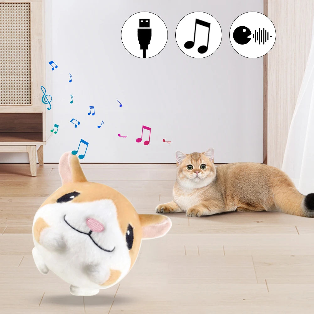 USB Electronic Pet Dog Toy Music Vibration Bouncing Jump Ball Toys Singing Talking Interactive Plush Doll Gift for Dogs and Cats - petguardiansupplies