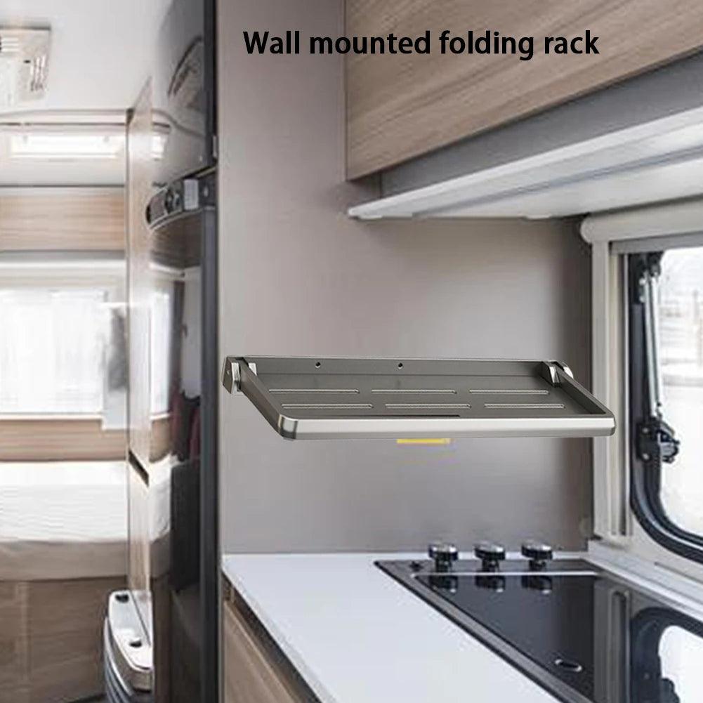 RV Aluminum Foldable Shelf 90 Degree Fold Up RV Aluminum Fold-Down Wall Shelf Waterproof Folding Panels for RV Caravan Bathroom - petguardiansupplies