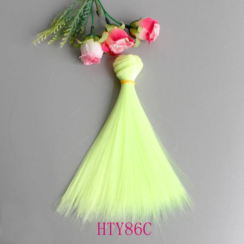 1pcs Doll Hair 15cm 25cm Pink Yellow Purple Green Blue Color Straight Doll Wigs for Russian Handmade Diy Accessory - petguardiansupplies