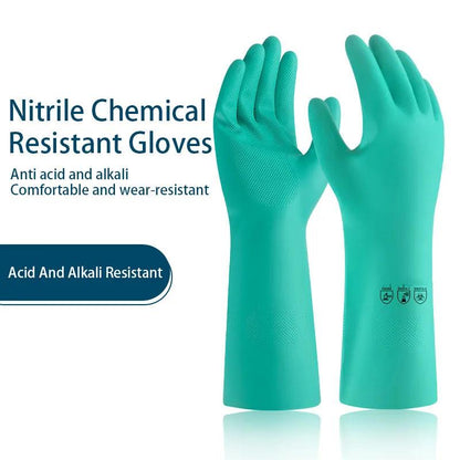 Dishwashing Gloves Rubber Latex Kitchen Waterproof Washing Clothes Durable Oil Resistant Industrial Household Gloves chemical - petguardiansupplies