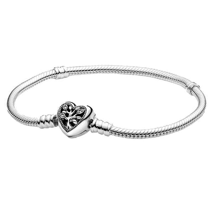 Pandora 925 Silver Moments Heart Closure Bracelet for Women Christmas and Birthday Gifts Fit Original Jewelry Accessories DIY - petguardiansupplies