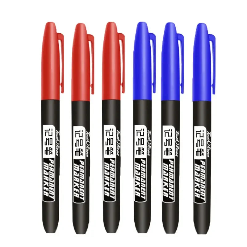 Permanent Marker Pen Drawing Markers Black Blue Red Waterproof Ink Sketch Pens Stationery Art School Supplies For Glass Metal - petguardiansupplies