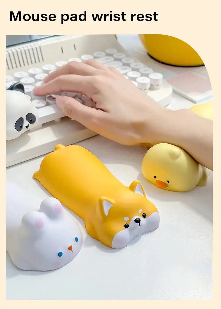 New Cute Animal Wrist Rest Mouse Pad Support Ergonomics Memory Foam Desktop Computer Laptop  Arm Rest Cat Dog Duck Panda Toys - petguardiansupplies