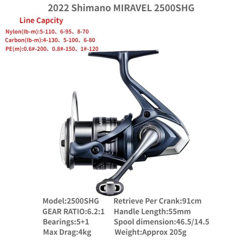 2022 Shimano MIRAVEL 1000 C2000S C2000SHG 2500 2500HG 2500S 2500SHG C3000 C3000HG 4000 4000XG C5000XG Spinning Fishing Reels - petguardiansupplies