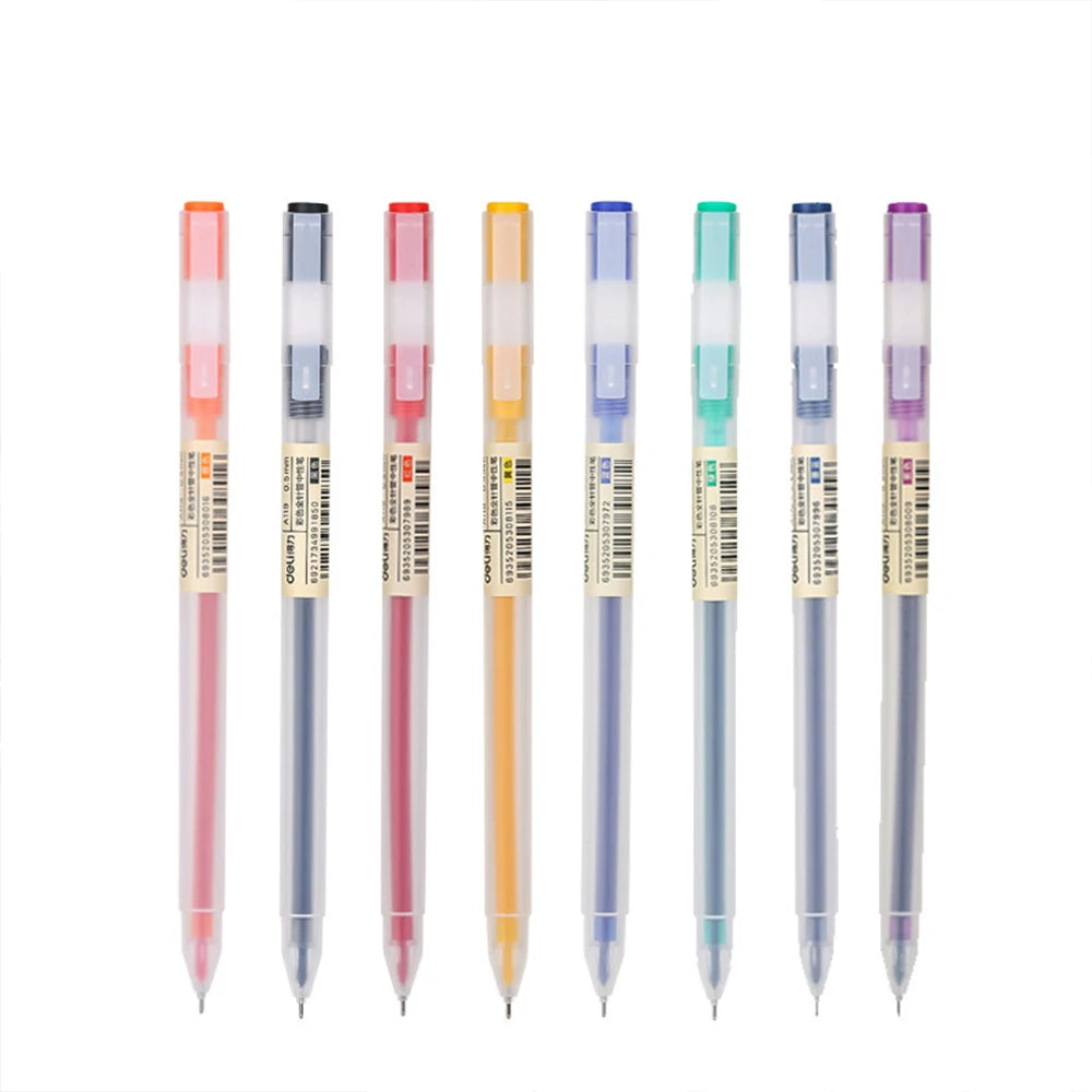 Deli 12Pcs/Set Gel Pen School Pens Set Pen 0.5MM Color Ink Stationery Student SuppliesWater-based Pen Writing Painting Tools - petguardiansupplies