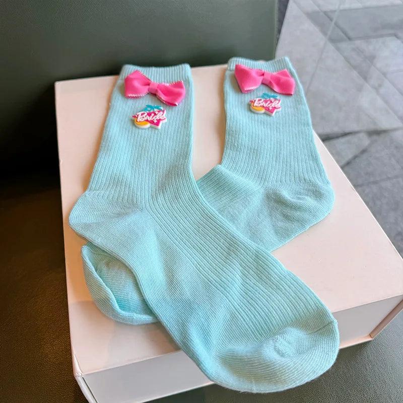 Kawali Anime Barbie Home Floor Socks Pink Fashion Sweet Warm Soft Comfortable Ins Cute Girls Gift Birthday Gift For Girlfriend - petguardiansupplies