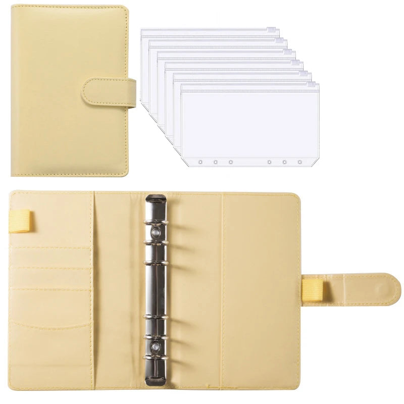 2024 A6 PU Leather Budget Binder Notebook Cash Envelopes System Set,with Binder Pockets for Money Budget Saving Bill Organizer - petguardiansupplies