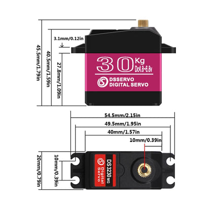 1 X Waterproof Servo 20Kg 25Kg 30Kg 35Kg and High Speed servo Pro Metal Gear Digital Servo Baja Servo For 1/8 1/10 Scale RC Cars - petguardiansupplies