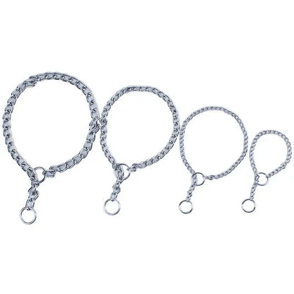 4 Size Stainless Steel Slip Chain Collar For Dog Adjustable Pet Accessories Dog Collar For Small Medium Large Dog Pitpull Collar - petguardiansupplies