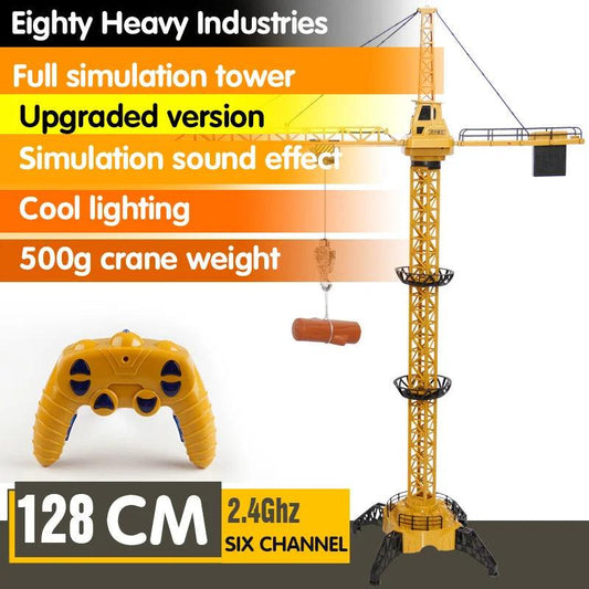 2.4G Remote Control Crane Kids Remote Controlled RC Tower 6CH Crane Construction Site Vehicle Toy Boys Building Dream - petguardiansupplies