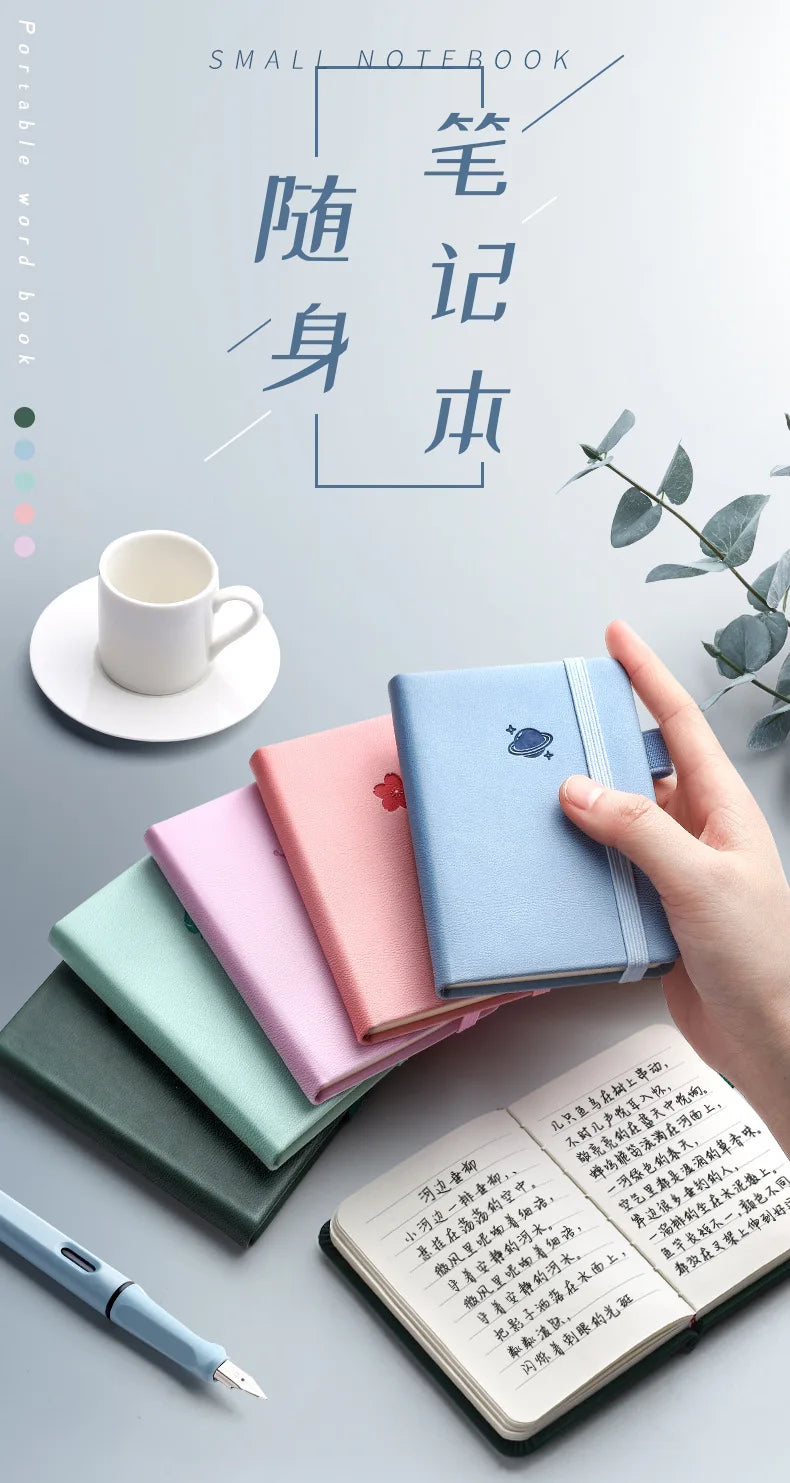 Mini A7 Pocket Notebook Handmade Leather 100Sheets Notepad Portable Travel Diary Planner Schedule Kawaii School Office Supplies - petguardiansupplies