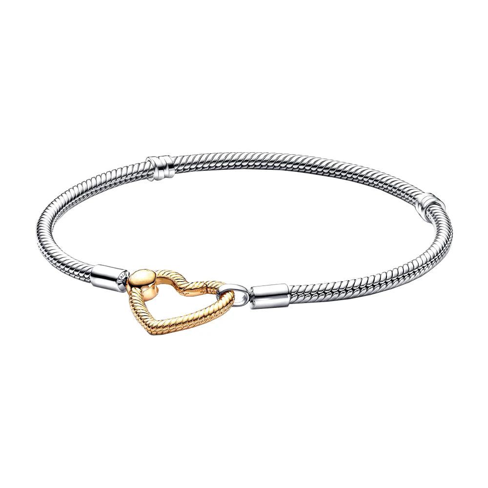 Pandora 925 Silver Moments Heart Closure Bracelet for Women Christmas and Birthday Gifts Fit Original Jewelry Accessories DIY - petguardiansupplies