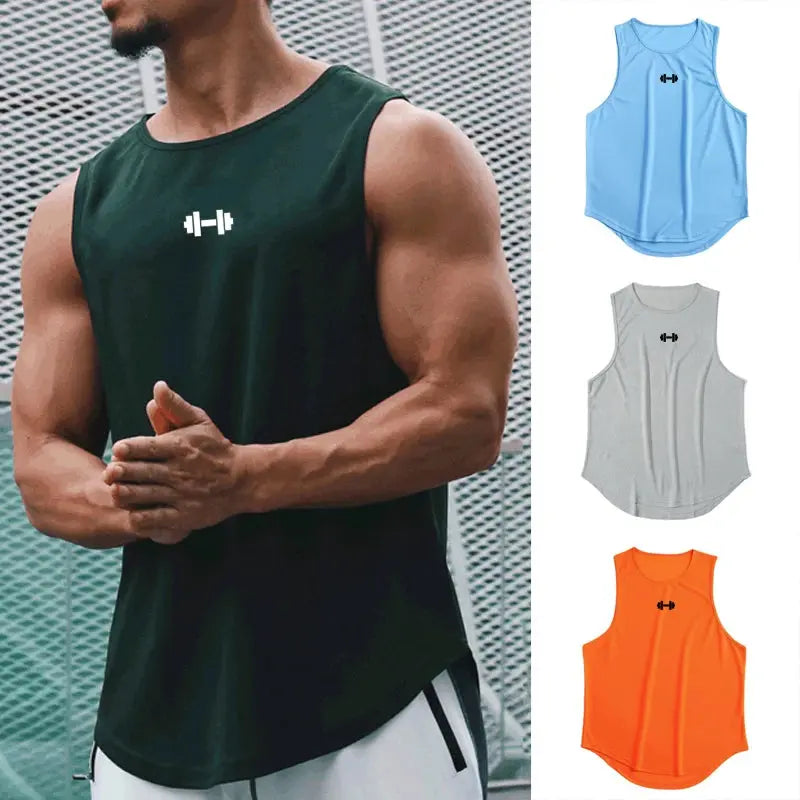 Summer Men's Gym Tank Top Fitness Training Clothing Quick-drying Loose Bodybuilding Sleeveless Shirt Men Fashion Basketball Vest - petguardiansupplies