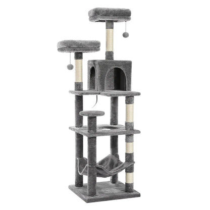 Domestic Delivery Multi-Level Cat Tree Tower Climb Furniture Scratching Post for Indoor House Pet Supplies Kitten Toy Cozy Condo - petguardiansupplies