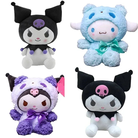 Hot 25cm Kawaii Sanrio Kuromi My Melody Cinnamoroll Plush Toys Doll Pillow Anime Cartoon Kids Gifts Room Decoration Dolls - petguardiansupplies