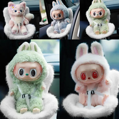 Labbubu Soft Doll Safety Seat for Car Cute Gifts - petguardiansupplies