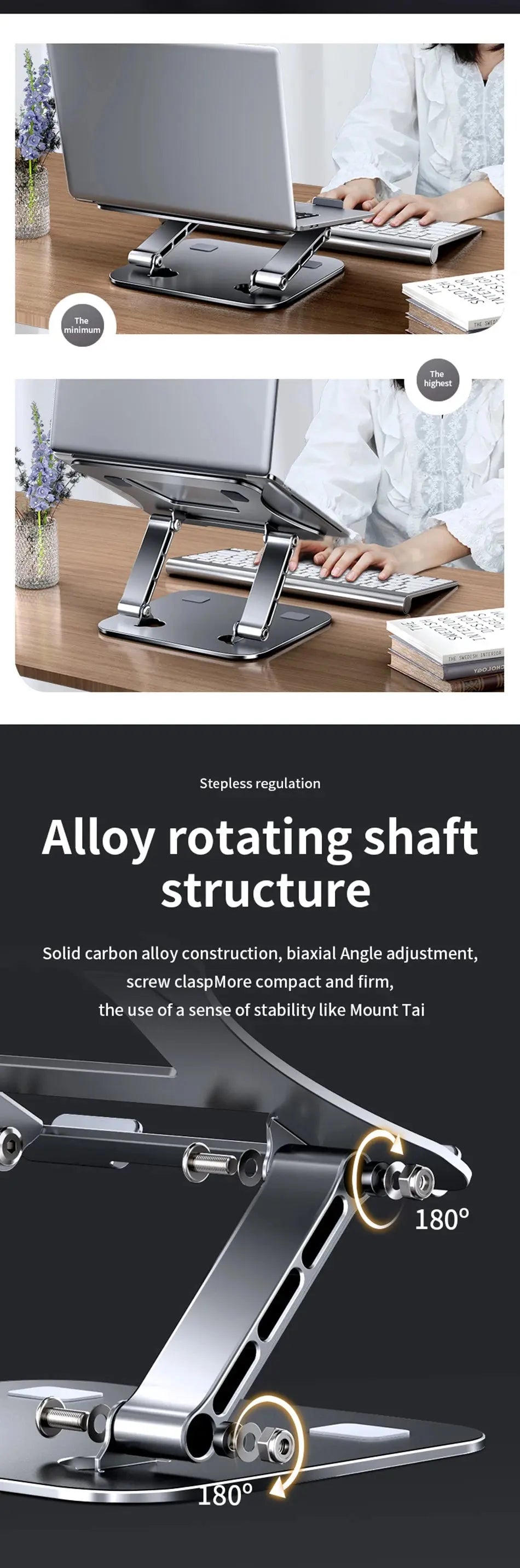 Phone Tablet Stand Adjustable Aluminum Alloy laptop Tablet up to 17 "Laptop Portable Folding stand Cooling stand support - petguardiansupplies