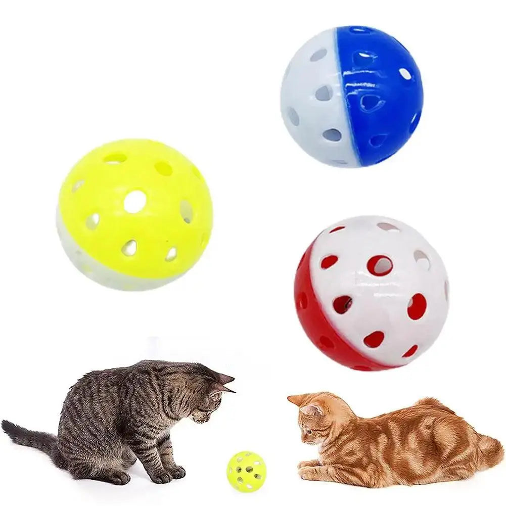 1pc Cat Toy Bell Ball 38mm 43mm Plastic Cat Toy Fun Pets Cat Interactive Exercise Ball Games Animal Toy Funny V0M3 - petguardiansupplies