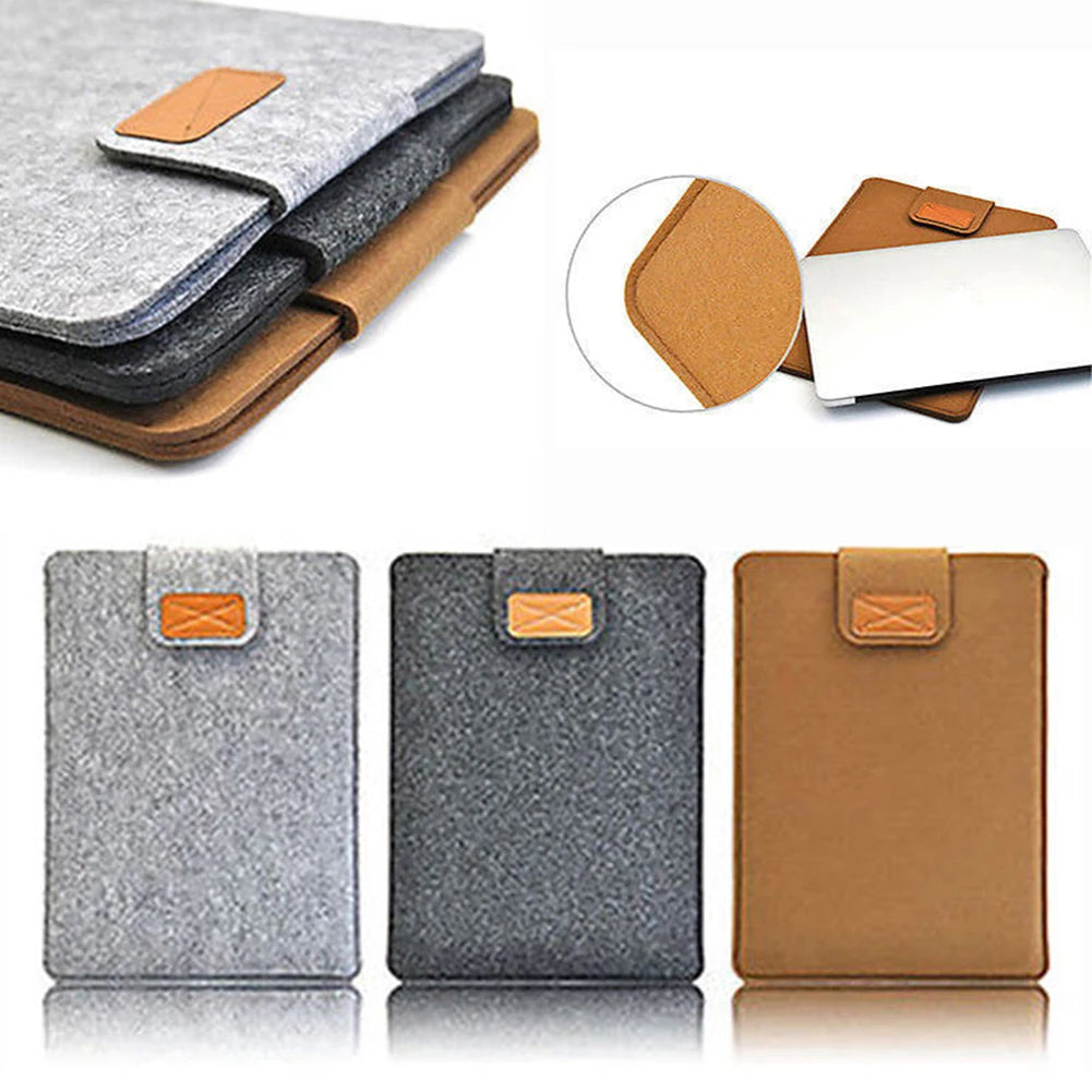 Felt Sleeve Slim Tablet Case Cover Bag for MacBooks Air Pro 11 13 15 Inch Solid Color Tablet Storage Bag - petguardiansupplies