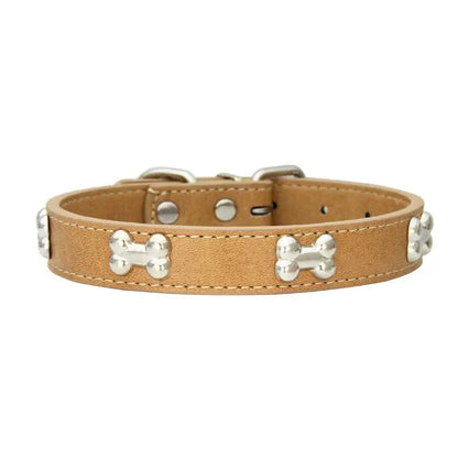 Bone Leather Durable Pet Dog Collars Puppy Pug Collars for Small Large Dog Chihuahua Cat Accessories Pet Collar for Small Dogs - petguardiansupplies