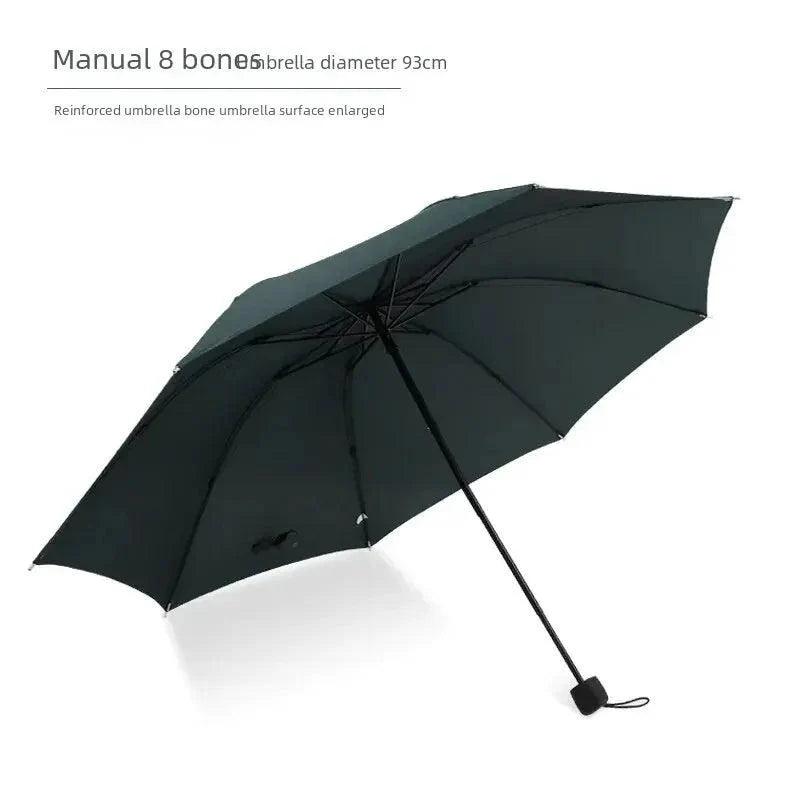 Large Folding Umbrella Business Use Men's Women's Sun Rain Umbrella Three Fold Advertising Logo - petguardiansupplies