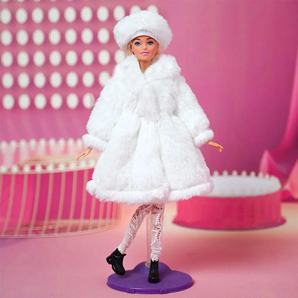 1 Set Fashion 30cm Doll Plush Overcoat Casual Wear Doll Winter Hats Socks Coat Tops for 1/6 Doll Clothes Cute Dolls Accessories - petguardiansupplies