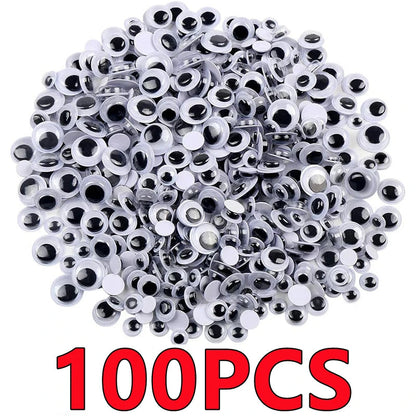 200/100PCS Self-Adhesive Wiggly Googly Doll Eye Movable Simulation Cartoon Animal Eyeball DIY Kindergarten Children Craft Supply - petguardiansupplies