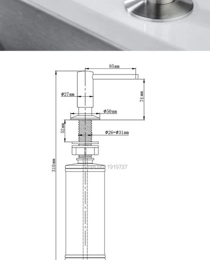 Newly High Quality 5 Warranty Promotion 100% Solid Brass Pump Head Kitchen Commercial Modern Lotion Dispenser In Brushed Nickel - petguardiansupplies