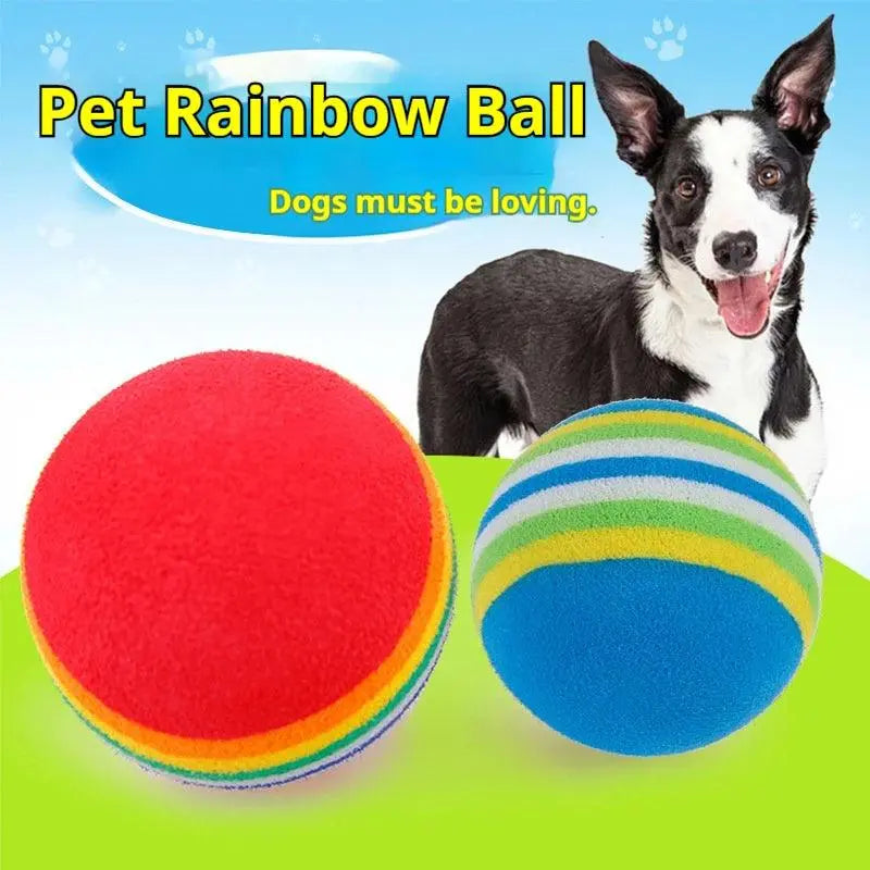 Puppy dog cat EVA colourful foam colorful ball Pet cat toy ball rainbow ball Self-help toys Pet toys - petguardiansupplies