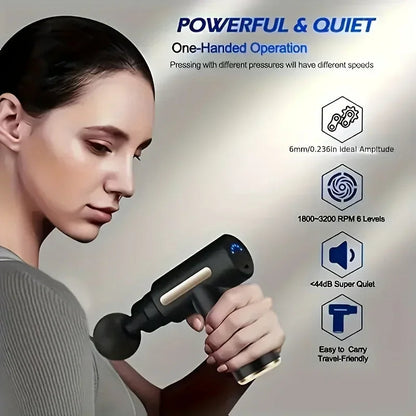 Handheld Percussion Massager Fascial Gun Muscle Massage Deep Tissue Body Back and Neck Leg Therapy Tool - petguardiansupplies